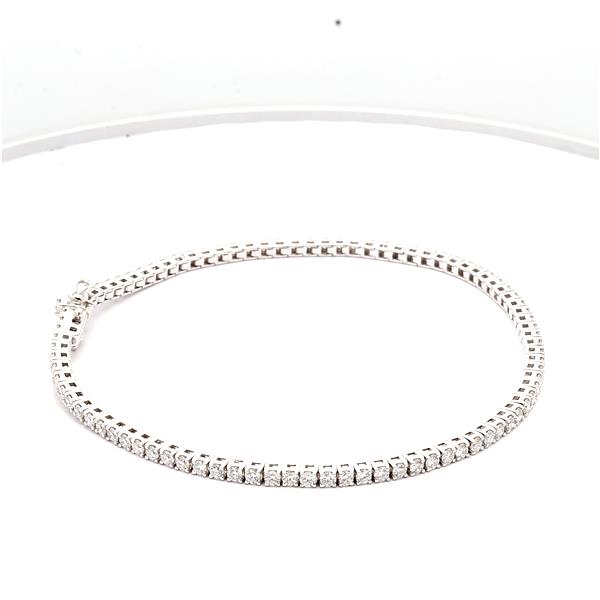 18K White Gold Four-Prong Diamond Tennis Bracelet, 2.01 ct tw