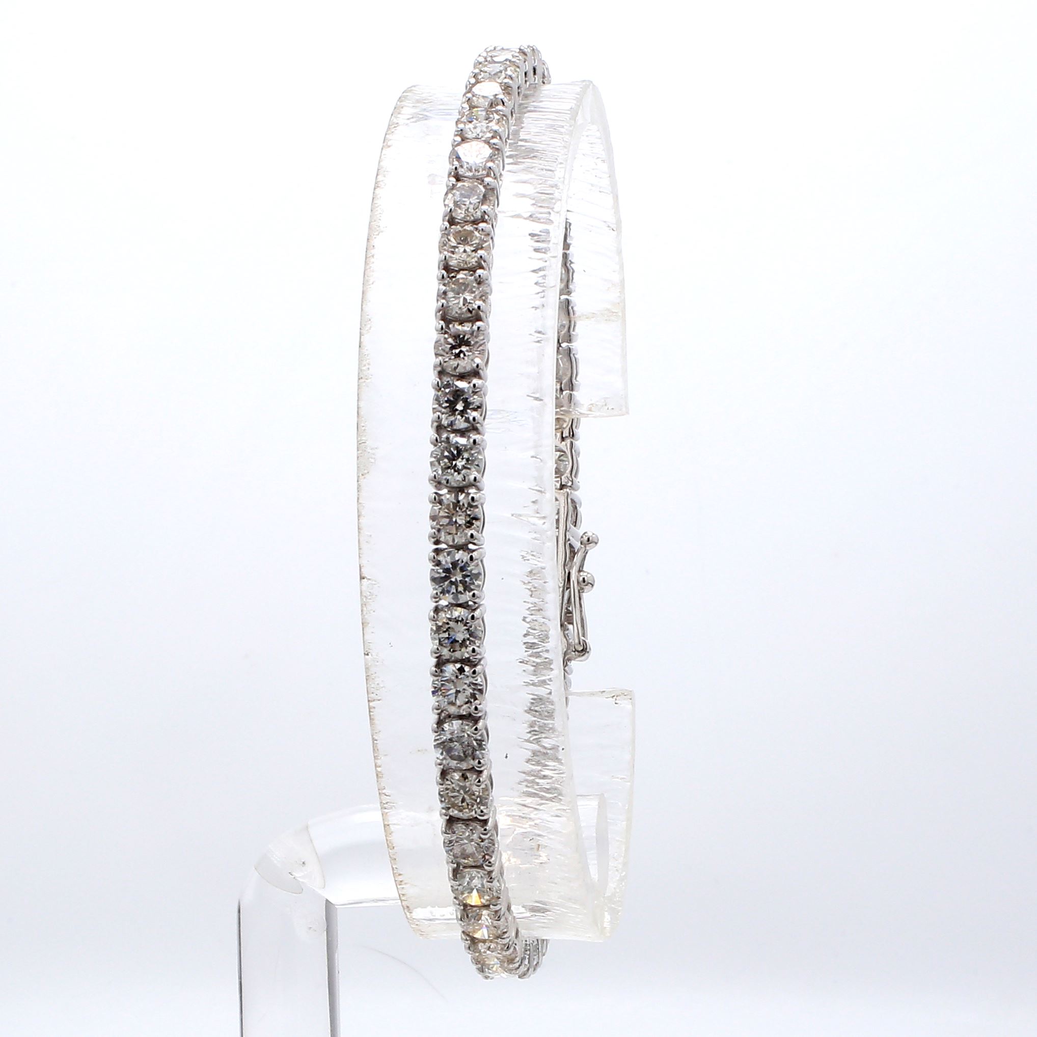18K White Gold Four-Prong Diamond Tennis Bracelet, 9.87 ct tw