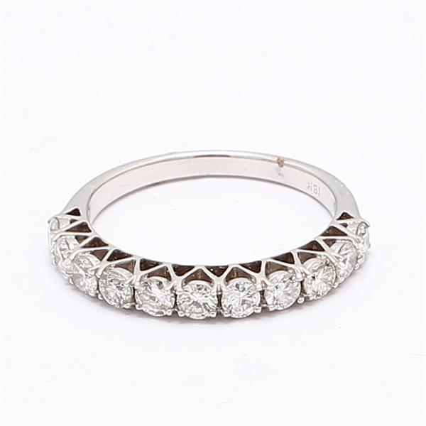 18K White Gold Half-Eternity Diamond Band, 0.91 ct tw