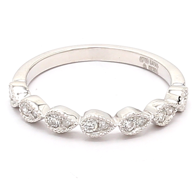 18K White Gold Half-Way Diamond Band, 0.20 ct tw
