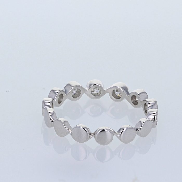 18K White Gold Half-Way Diamond Band, 0.40 ct tw