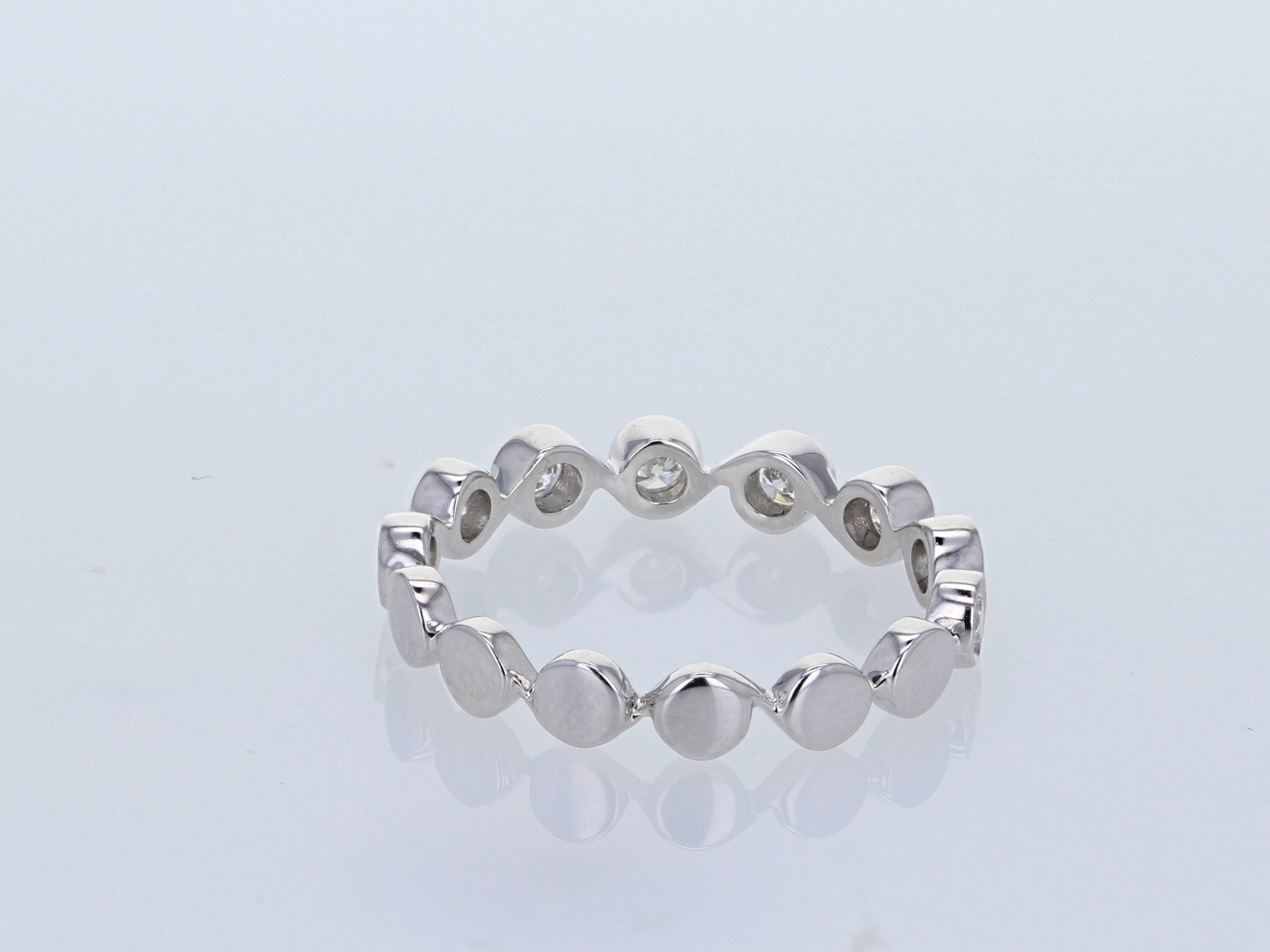 18K White Gold Half-Way Diamond Band, 0.40 ct tw