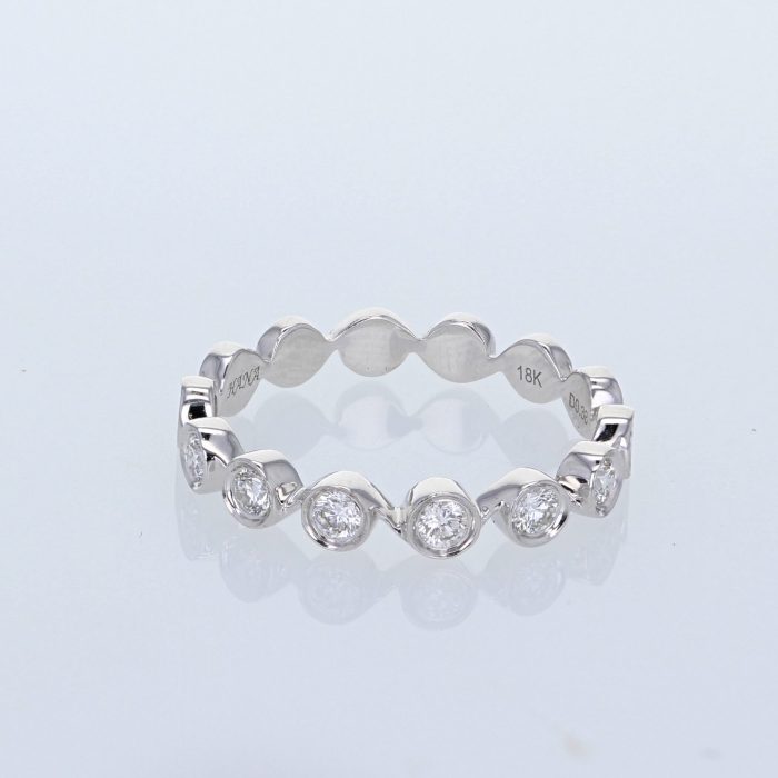 18K White Gold Half-Way Diamond Band, 0.40 ct tw