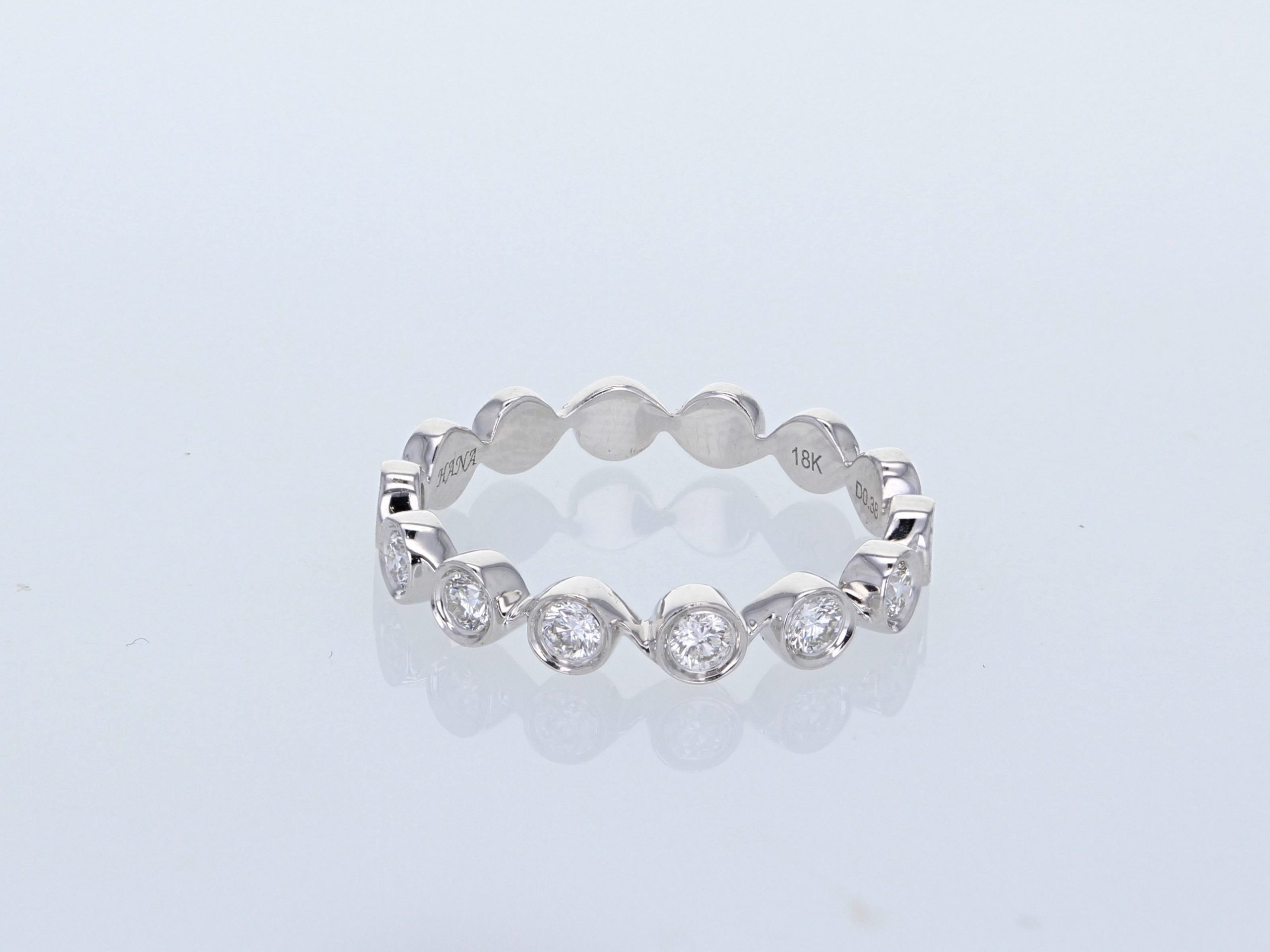 18K White Gold Half-Way Diamond Band, 0.40 ct tw