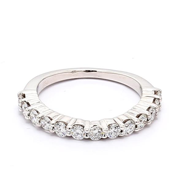 18K White Gold Half-Way Diamond Band, 0.75 ct tw