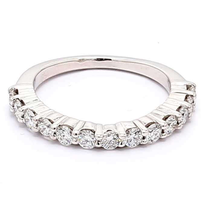 18K White Gold Half-Way Diamond Band, 0.75 ct tw