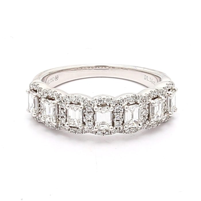 18K White Gold Half-Way Diamond Band, 1.14 ct tw