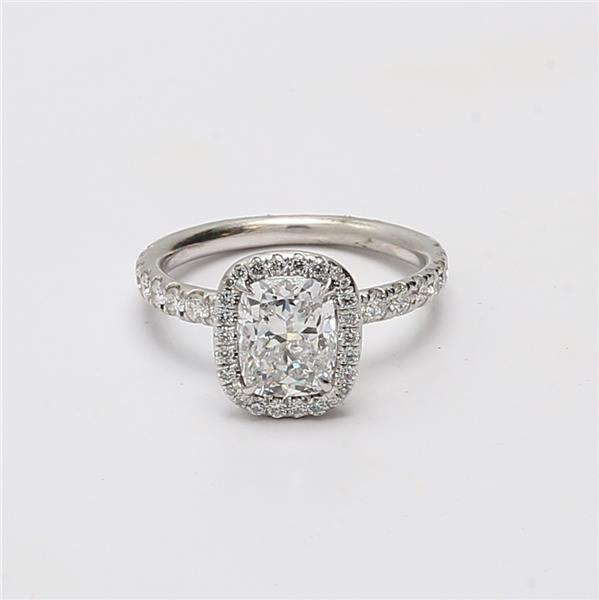 18K White Gold Halo Diamond Semi-Mount, 0.50 ct tw