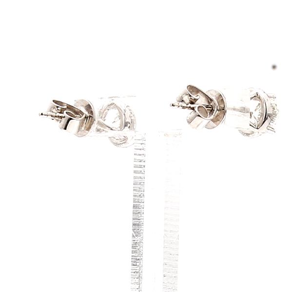 18K White Gold Halo Round Diamond Stud Earrings, 0.92 ct tw – view 2