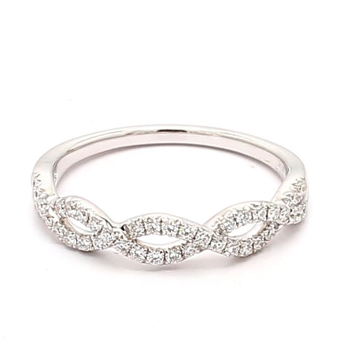 18K White Gold Infinity Diamond Band, 0.27 ct tw