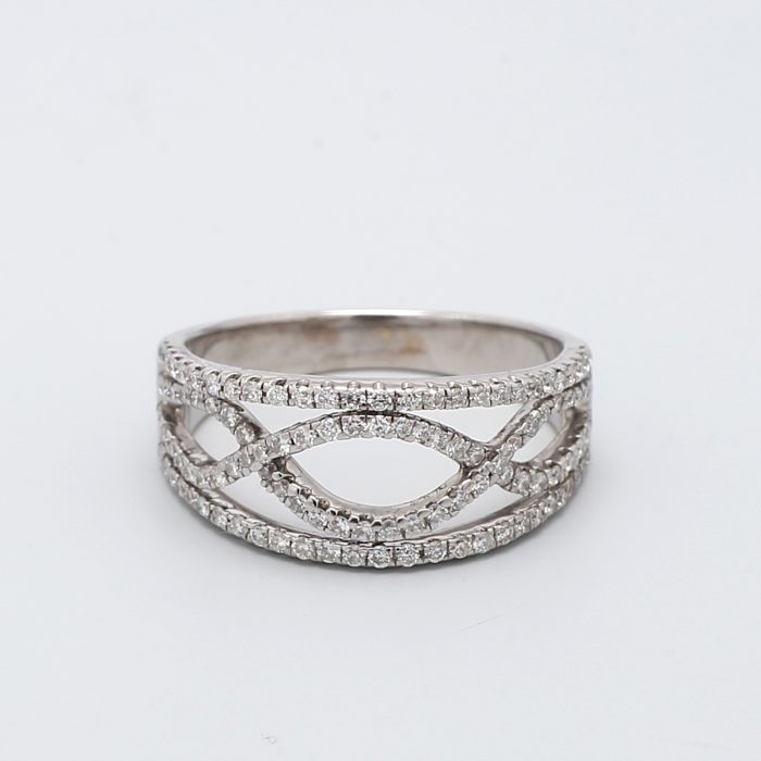 18K White Gold Infinity Diamond Band, 0.28 ct tw