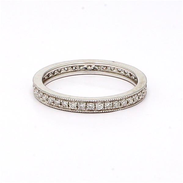 18K White Gold Milgrain Diamond Eternity Band, 0.44 ct tw