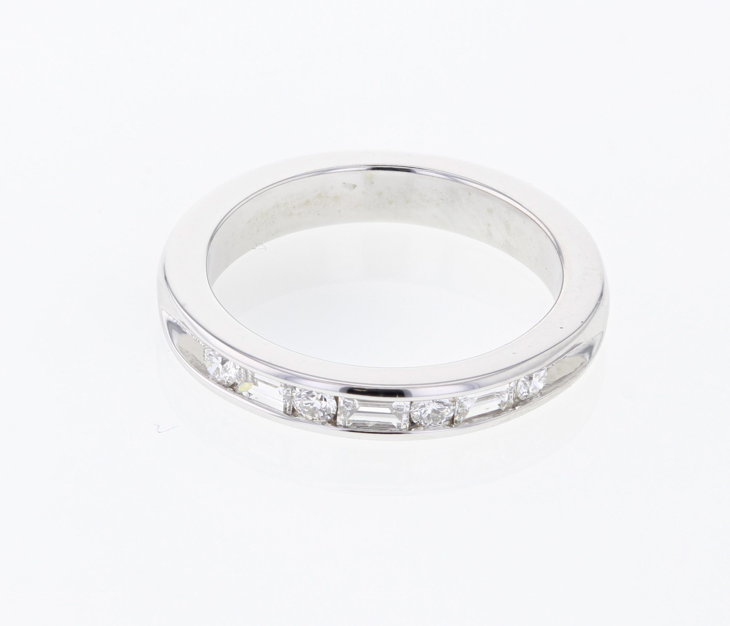 18K White Gold Mixed-Shape Diamond Half-Way Band, 0.20 ct tw
