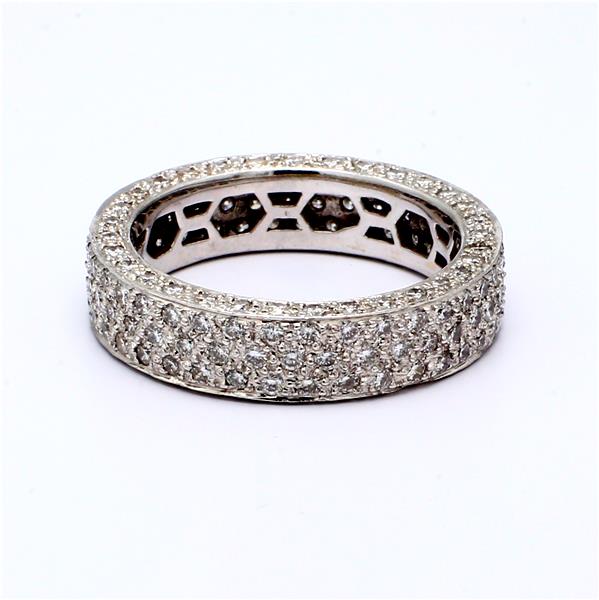 18K White Gold Pavé Diamond Eternity Band, 2.75 ct tw