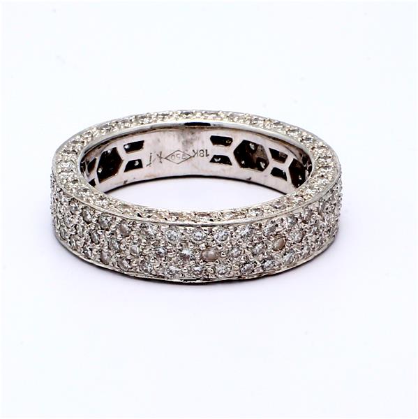 18K White Gold Pavé Diamond Eternity Band, 2.75 ct tw – view 2