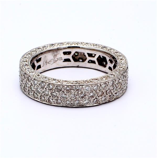 18K White Gold Pavé Diamond Eternity Band, 2.75 ct tw – view 3