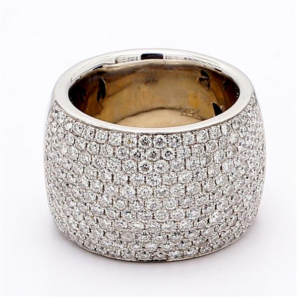 18K White Gold Pavé Half-Way Diamond Band, 3.25 ct tw
