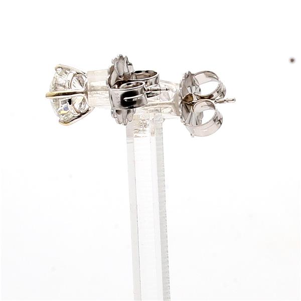 18K White Gold Round Diamond Stud Earrings with Halo Jackets, 3.36 ct tw – view 3