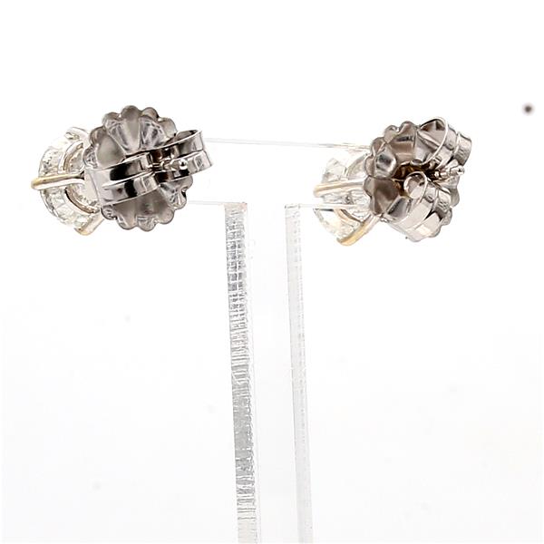 18K White Gold Round Diamond Stud Earrings with Halo Jackets, 3.36 ct tw – view 4