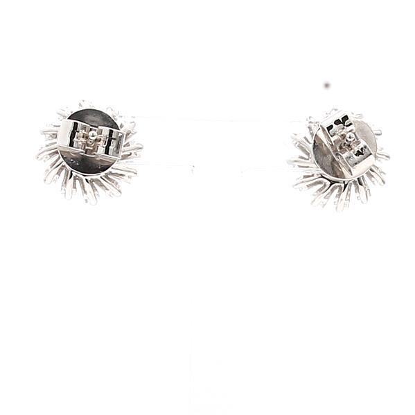 18K White Gold Ruby and Baguette Diamond Earrings