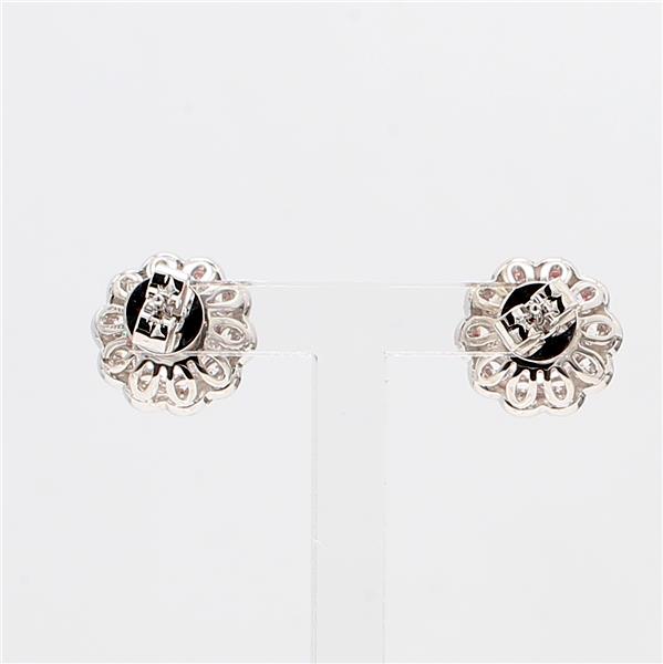 18K White Gold Ruby and Diamond Earrings, 1.01 ct tw