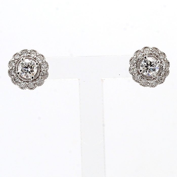 18K White Gold Ruby and Diamond Earrings