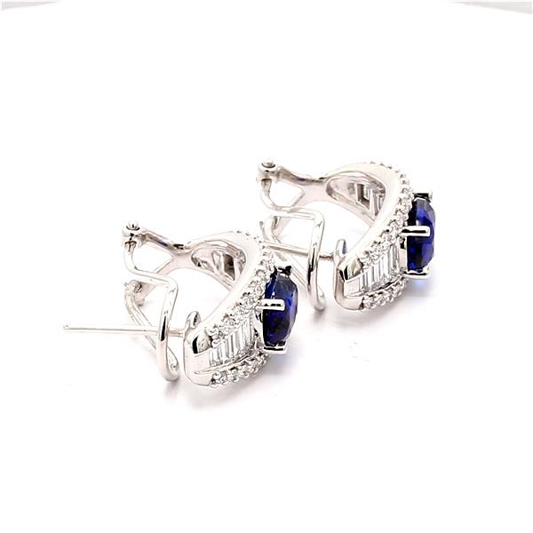 18K White Gold Sapphire and Diamond Earrings