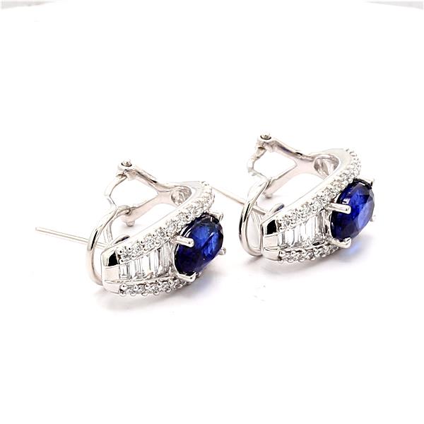 18K White Gold Sapphire and Diamond Earrings