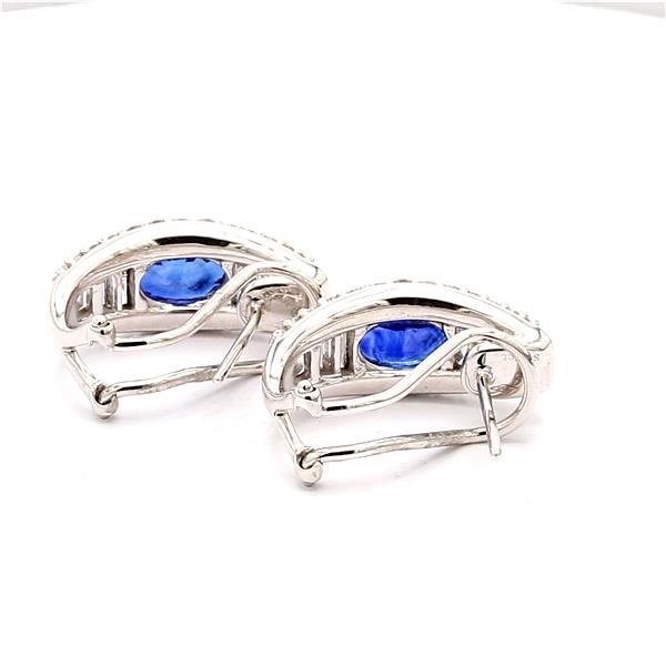 18K White Gold Sapphire and Diamond Earrings