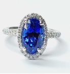 18K White Gold Sapphire and Diamond Ring