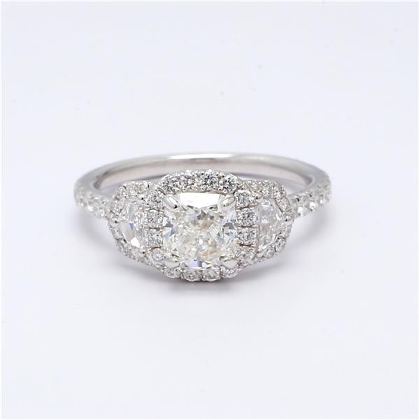 18K White Gold Shield Diamond Semi-Mount, 1.00 ct tw