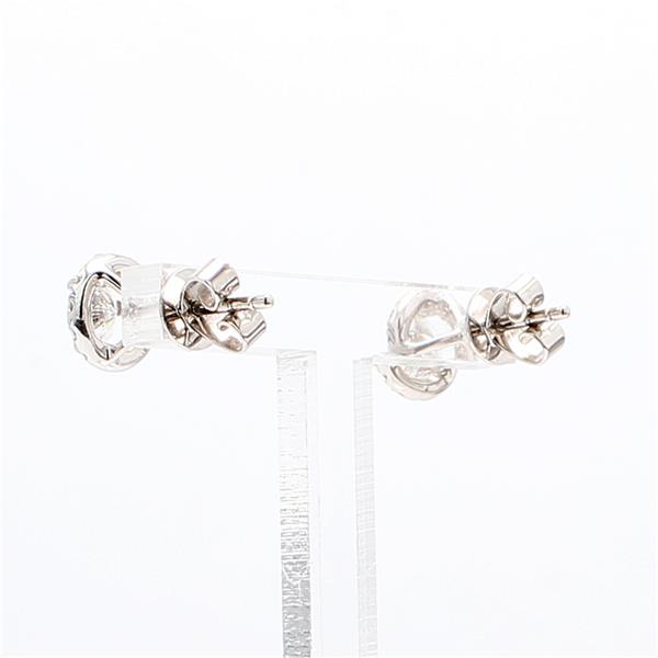 18K White Gold Three-Prong Round Diamond Earrings, 0.77 ct tw – view 2