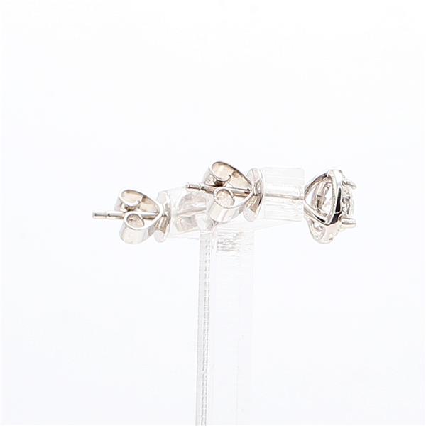18K White Gold Three-Prong Round Diamond Earrings, 0.77 ct tw – view 3