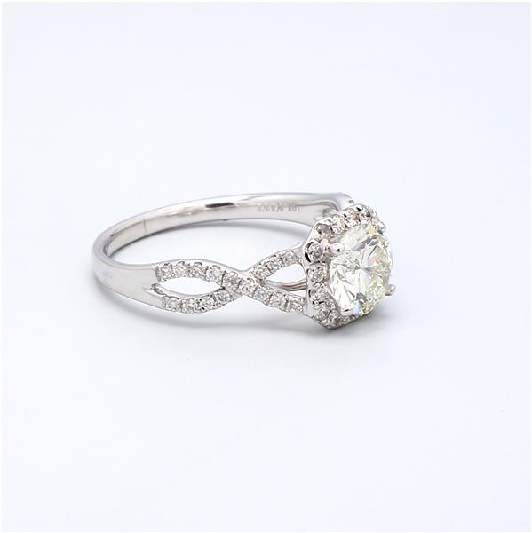 18K White Gold Twist Halo Diamond Semi-Mount, 0.36 ct tw – view 2