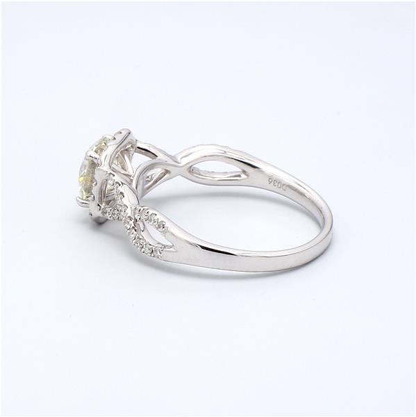 18K White Gold Twist Halo Diamond Semi-Mount, 0.36 ct tw – view 3