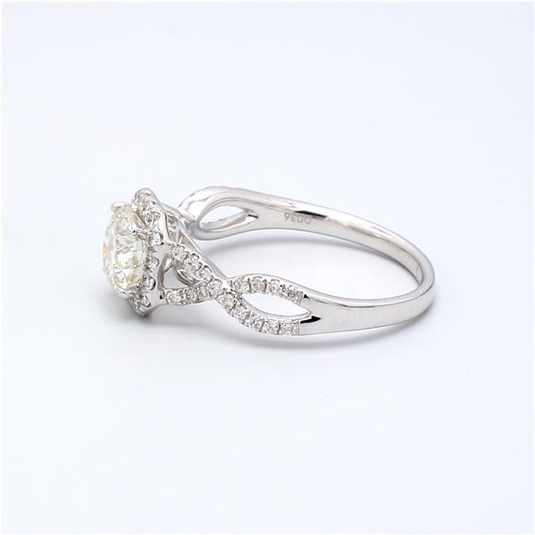18K White Gold Twist Halo Diamond Semi-Mount, 0.36 ct tw – view 4
