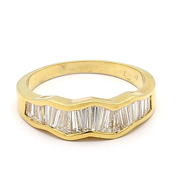 18K Yellow Gold Baguette Diamond Band, 1.50 ct tw