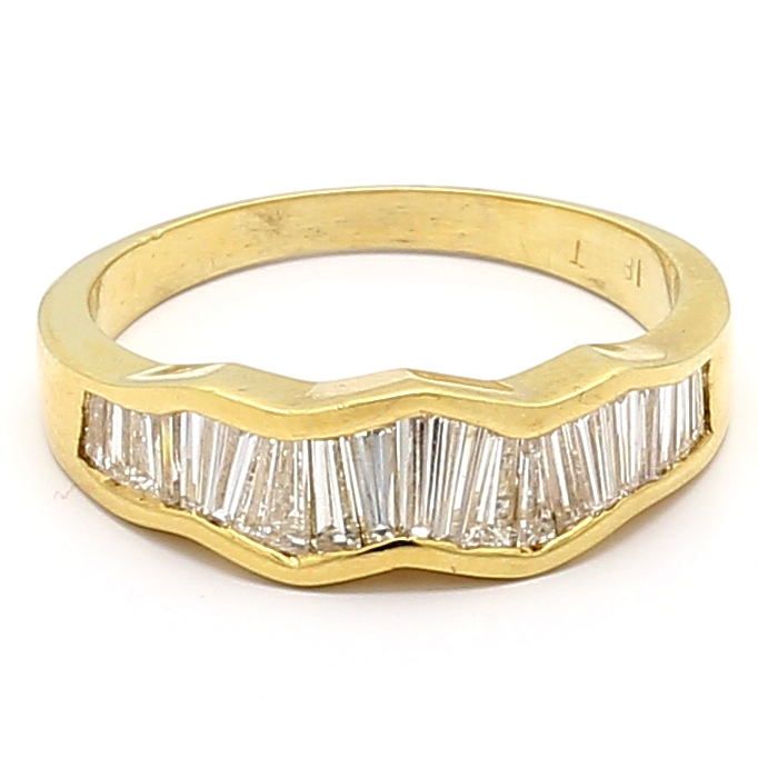 18K Yellow Gold Baguette Diamond Band, 1.50 ct tw