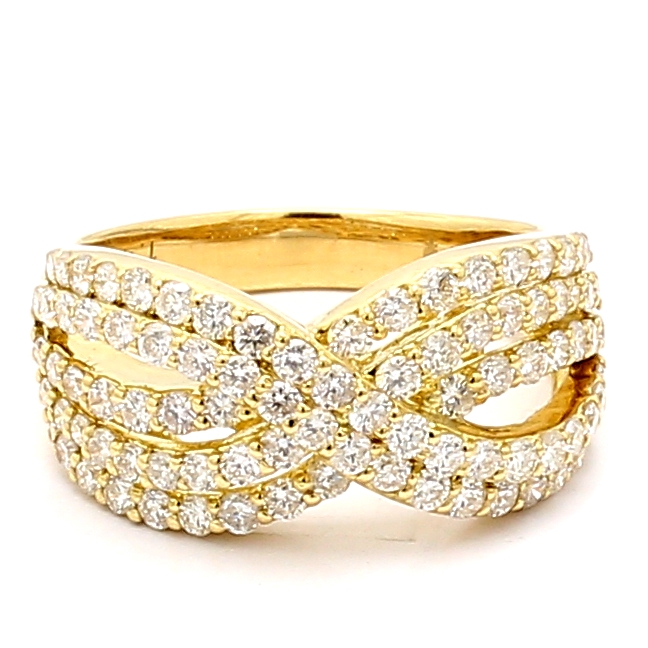 18K Yellow Gold Diamond Band, 1.40 ct tw