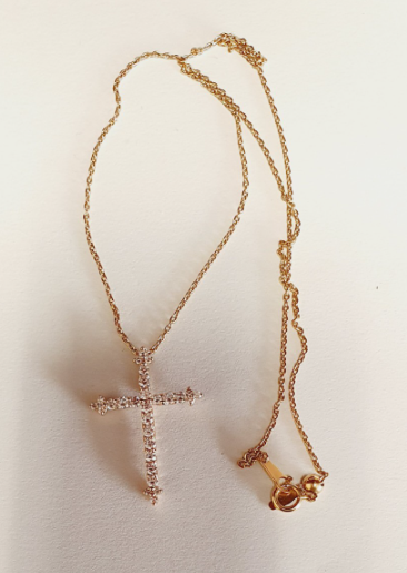 18K Yellow Gold Diamond Cross Pendant, 1.00 ct tw