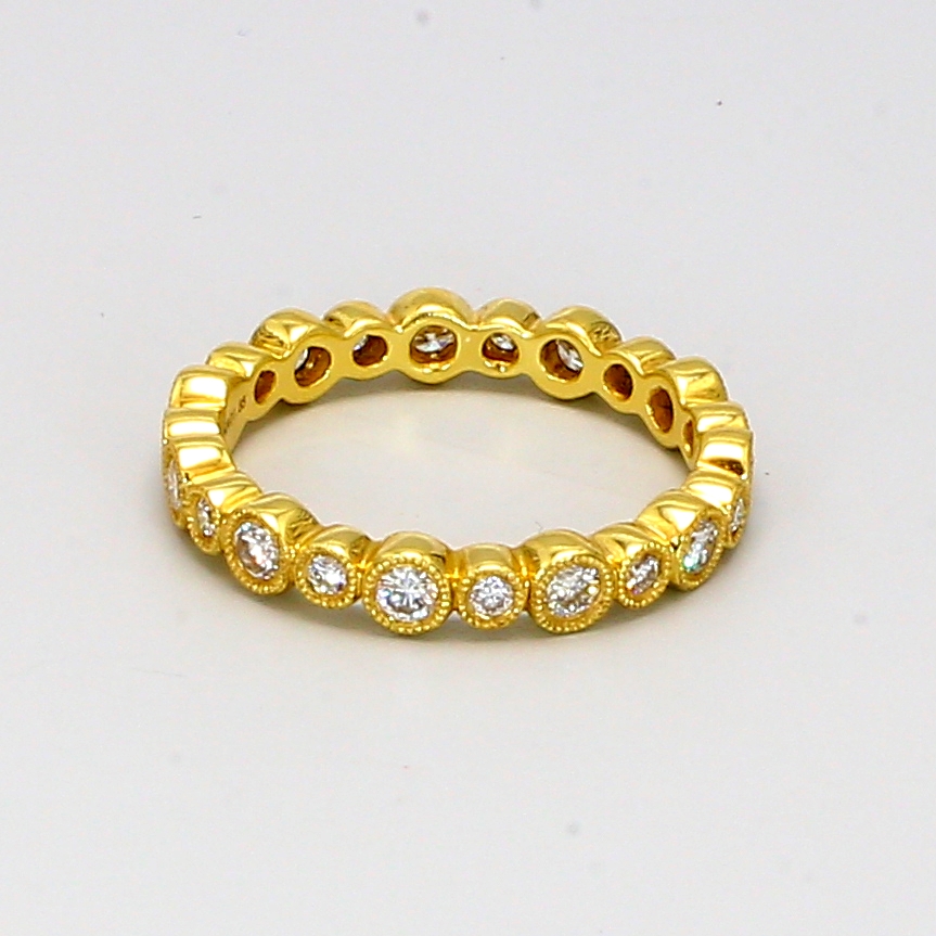 18K Yellow Gold Diamond Eternity Band, 0.41 ct tw