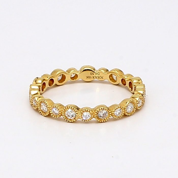 18K Yellow Gold Diamond Eternity Band, 0.49 ct tw