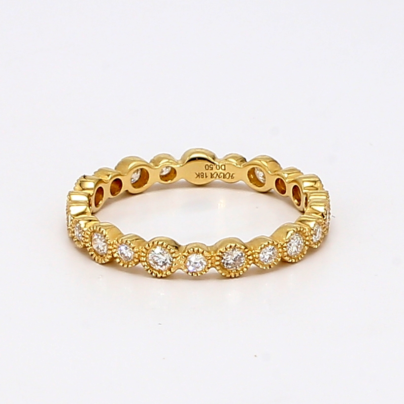 18K Yellow Gold Diamond Eternity Band, 0.49 ct tw