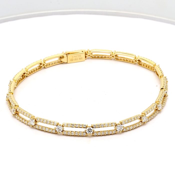18K Yellow Gold Diamond Fashion Bracelet, 2.29 ct tw