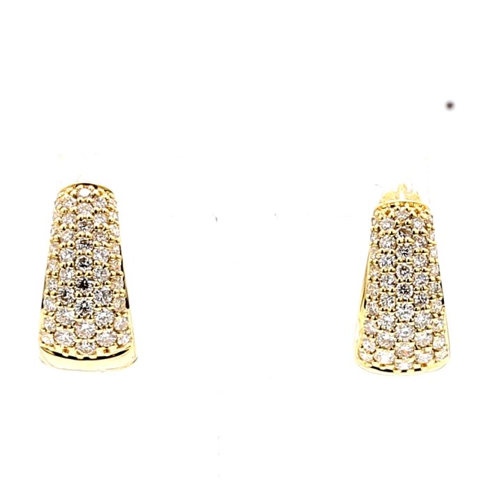 18K Yellow Gold Diamond Huggie Earrings, 1.01 ct tw