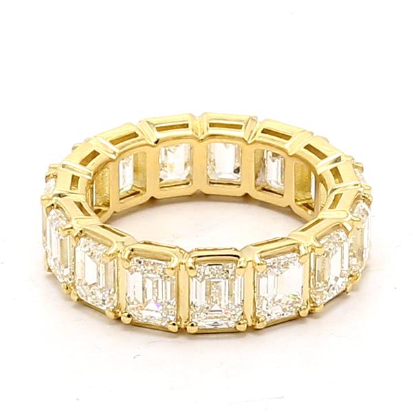 18K Yellow Gold Emerald-Cut Diamond Eternity Band, 7.45 ct tw