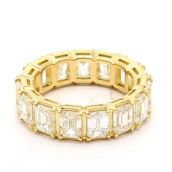 18K Yellow Gold Emerald-Cut Diamond Eternity Band, 7.45 ct tw – view 2