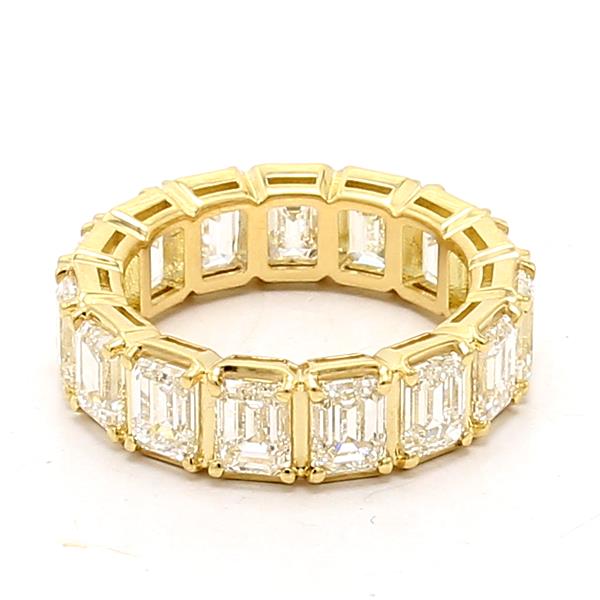 18K Yellow Gold Emerald-Cut Diamond Eternity Band, 7.45 ct tw – view 4