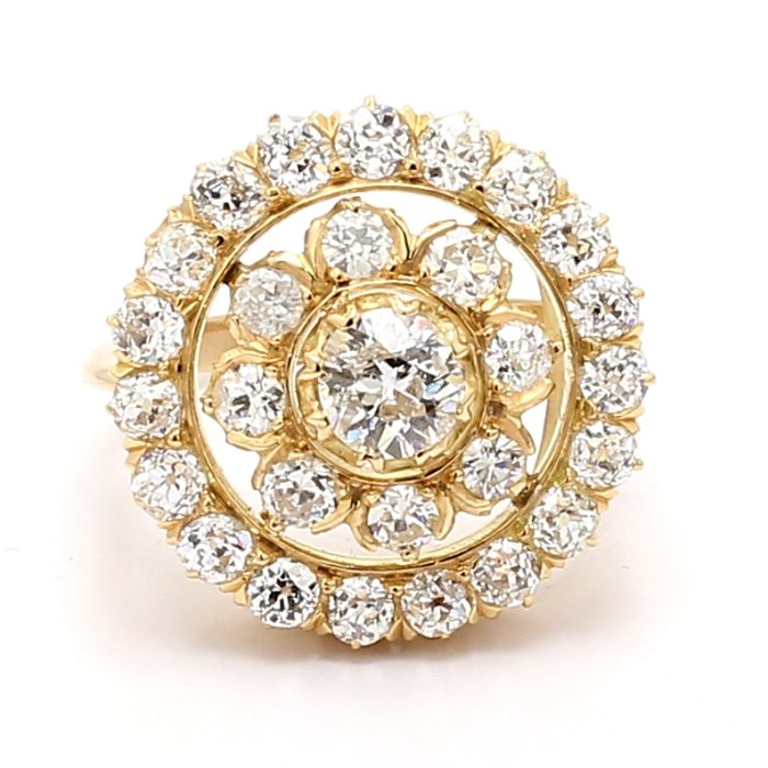 18K Yellow Gold European-Cut Diamond Ring, 3.00 ct tw