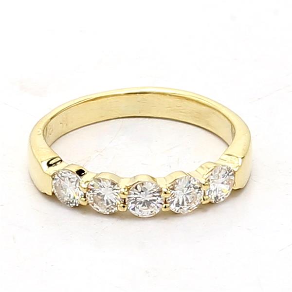 18K Yellow Gold Five-Stone Diamond Band, 0.75 ct tw